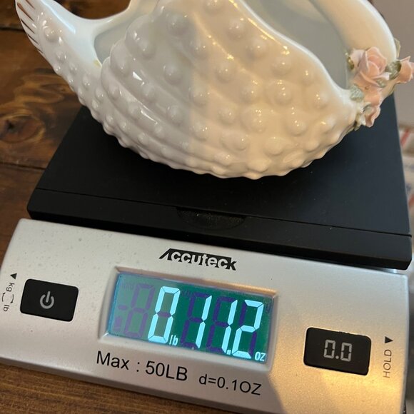 Vintage Lefton's Hobnailed Porcelain Roses Swan Trinket Dish Hand Painted 848 - Picture 10 of 10